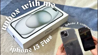 Iphone 15 plus unboxing + iphone X comparison! | Shane Selim