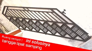 cara membuat tangga lipat samping || folding staircase