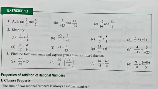 Rational Number | Exercise 1.1 |Start up Mathematics  class 8  viva Education in hindi Rajmith Study