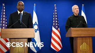 Watch: U.S. Defense Secretary Austin, Israeli defense minister hold joint news conference