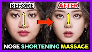 ✨ NOSE SHORTENING MASSAGE | REDUCE LONG NOSE TO SHORT AND LIFT NOSE TIP NATURALLY