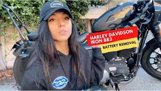 HOW TO Video Quick Battery Removal Harley Davidson Iron 883 Sportster Motorcycle