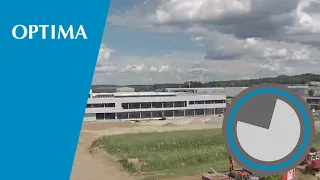 Zeitraffer: Bau OPTIMA Logistikzentrum in 2 Minuten