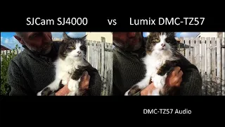 SJcam SJ4000 vs Lumix DMC-TZ57 | side by side | audio video comparison | Fault?