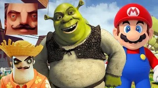 Hello Neighbor - New Secret Neighbor Shrek Black Panther Summer Mario History Gameplay Walkthrough