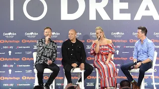 KEiiNO singing 'Spirit in the Sky' at Press Conference (1. rehearsal, Eurovision Song Contest 2019)