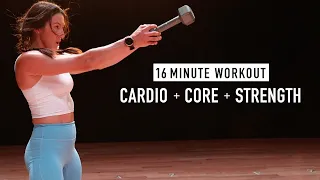 16 MINUTE | CARDIO + CORE + STRENGTH Tabata Workout (Dumbbells & Bodyweight)