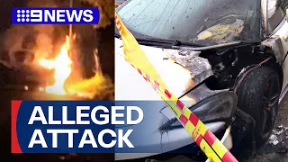 Luxury car destroyed in alleged arson attack | 9 News Australia