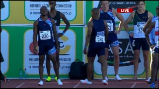 Akani Simbine wins men's 100m semi-final