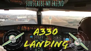 Airbus A340 approach cockpit landing video