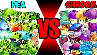 All PEA vs MUSHROOM Plants Battlez - Who Will Win? - PvZ 2 Team Plant vs Team Plant