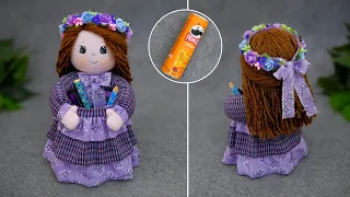 A chic gift for a little Princess😍No pattern, no sewing machine🌺Doll DIY