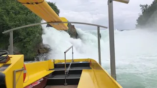 Boat trip to the center rock of Rhine falls | Rheinfall | Schaffhausen | Switzerland