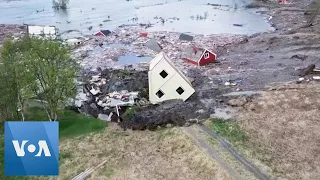 Aerial Footage Shows Norway Landslide Disaster
