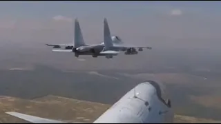Russian air force shooting air to ground missile