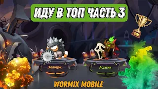 ИДУ В ТОП НА МЕЛКОМ АККАУНТЕ ЧАСТЬ 3 || ФИНАЛЬНЫЕ БОИ ПРОТИВ ЗАДРОТОВ В WORMIX MOBILE 2024!