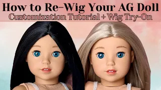 How to Re-Wig / Wig Swap Your American Girl Doll | Doll Customization Tutorial + Wig Try-On (8 Wigs)