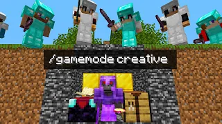 Minecraft Manhunt but i secretly used creative mode..