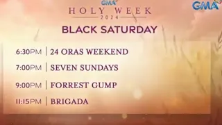 GMA Holy Week 2024: Black Saturday Evening Schedule March 30, 2024