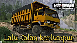 Truck Mitsubishi Fuso | Lalu jalan berlumpur | Spintire Mudrunner