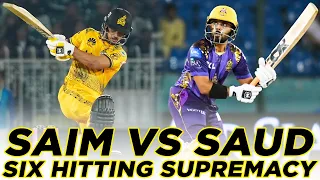 PSL 9 | Saim Ayub vs Saud Shakeel | The Battle For Six Hitting Supremacy in PSL 9! | HBL PSL | M2A1A