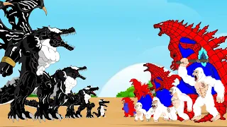 VENOM CROCOZILLA vs Team SPIDER GODZILLA And White KING KONG | Who Is The Next King Of Monsters?