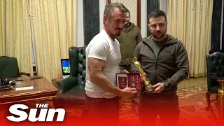 Actor Sean Penn loans one of his Oscars to Zelenskyy