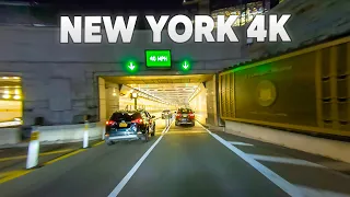 New York 4K 🗽Driving To Manhattan (Night Drive)🗽USA Road Trip