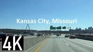 Freeway Tour of Kansas City, Missouri 4K - Interstate 35 and 70