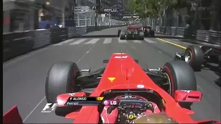 Fernando Alonso onboard start Monaco GP 2011