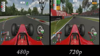 Formula One Championship Edition (2006/PS3) - 480P vs 720P - Monza - Michael Schumacher