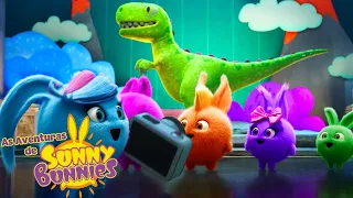 passeio de dinossauro | As Aventuras de Sunny Bunnies | Desenhos Animados Infantis