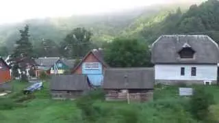 Карпати - land из поезда. Ukraine.