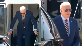 He made down the kiddy steps without falling. Big accomplishment Biden