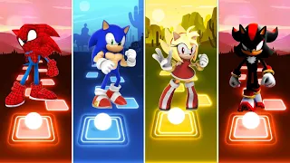 Spider Man Sonic 🆚 Muscular Sonic 🆚 Super Amy Rose 🆚 Shadow Sonic | Sonic EDM Rush Gameplay