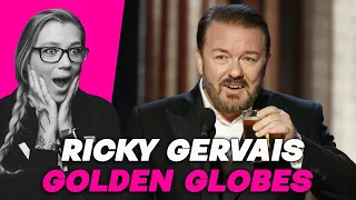 AMERICAN REACTS TO RICKY GERVAIS GOLDEN GLOBES | AMANDA RAE