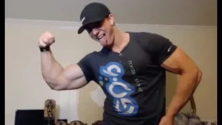 Ryan flexing his big arms