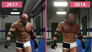 WWE 2K17 vs. 2K18 – Goldberg Entrance Graphics Comparison