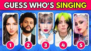 GUESS WHO'S SINGING 🎤🎵  Celebrity  Edition | The Weeknd, Billie Eilish, Taylor Swift, Doja Cat