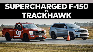 Trackhawk vs Supercharged F-150 DRAG RACE! // VENOM 775 by HENNESSEY