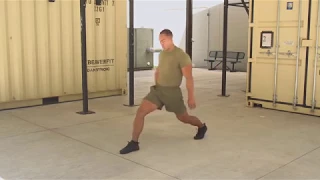 Marines Force Fitness-Walking Lunge Elbow to Instep