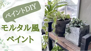 【ペイントDIY】モルタル風ペイント|ペイント|観葉植物