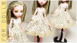 КАК СШИТЬ ПЛАТЬЕ И НОСОЧКИ ДЛЯ КУКЛЫ ♡ OOAK ДРАКУЛАУРА 3 ♡ FOR DOLLS