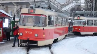 Kiev,tram 18 metro Vokzalnaya-metro Kontraktova Square/Киев,трамвай 18 Вокзальная-Контрактовая пл