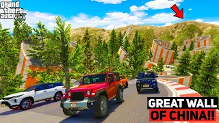 GTA 5: Mahindra Cars Vs Toyota Cars | IMPOSSIBLE Great Wall Of China Cross Challenge | GTA 5 MODS!