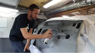 Painting the firewall on my Ford F100 to Crown Vic frame swap #38