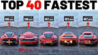 Top Fastest Ferrari Cars in Forza Horizon 5 | Extremely Downhill Top Speed