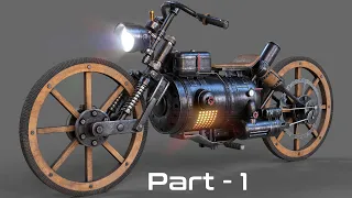 Wild West Motorcycle Modeling Part 01 | blender bike modeling |  substance painter tutorial