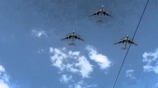 Самолёты над домами в Москве, репетиция парада победы 07.05.2016 Victory parade 2016