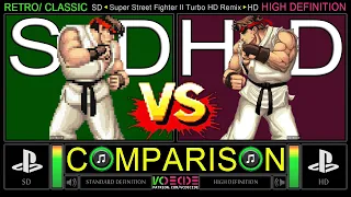 [SD vs HD] Street Fighter II Turbo HD Remix (PlayStation 3 vs PlayStation 3) Sprite Comparison